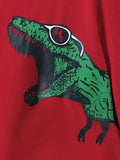 Dinosaur Round Neck Long Sleeve Top and Distressed Pants Set - Trendsi