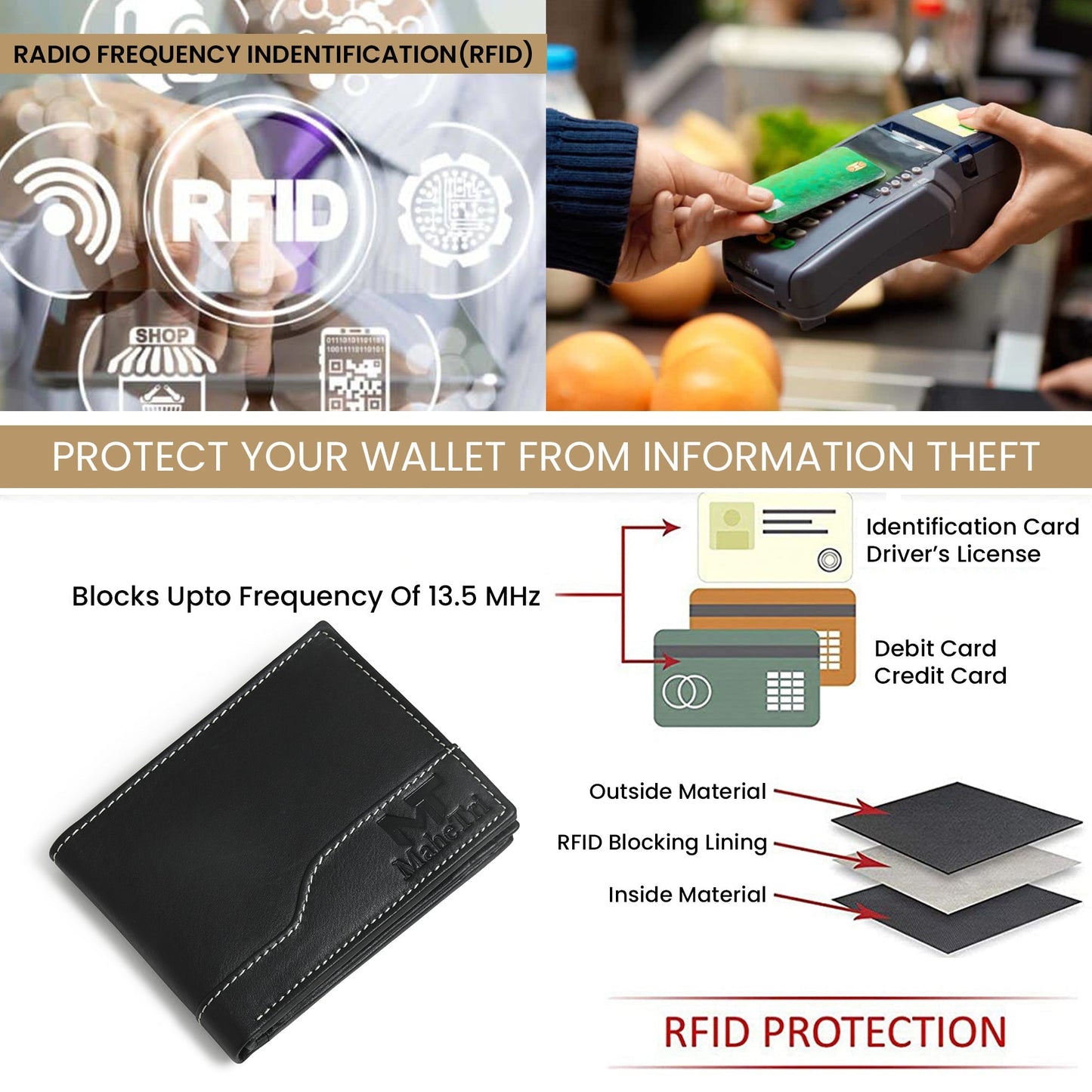 Judson Bi-fold Wallet - Black - Classy Leather Bags - Flyclothing LLC