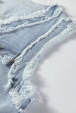 Frayed Edge Flap Pockets Denim Vest Jacket - Trendsi - Flyclothing LLC