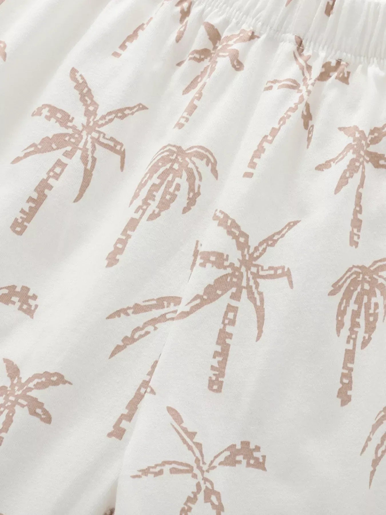 Children's Tropical Palm Print Tee and Shorts Set - Trendsi - Flyclothing LLC