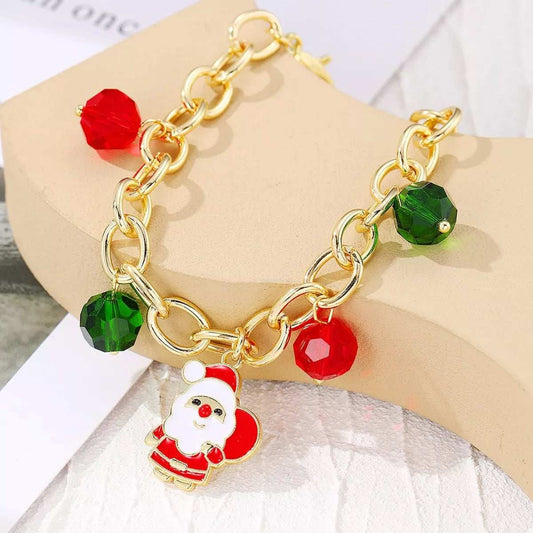 Christmas Santa Snowman Bracelet with Colorful Crystal - Trendsi - Flyclothing LLC