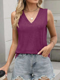 Classic V-Neck Sleeveless Tank Top - Trendsi - Flyclothing LLC