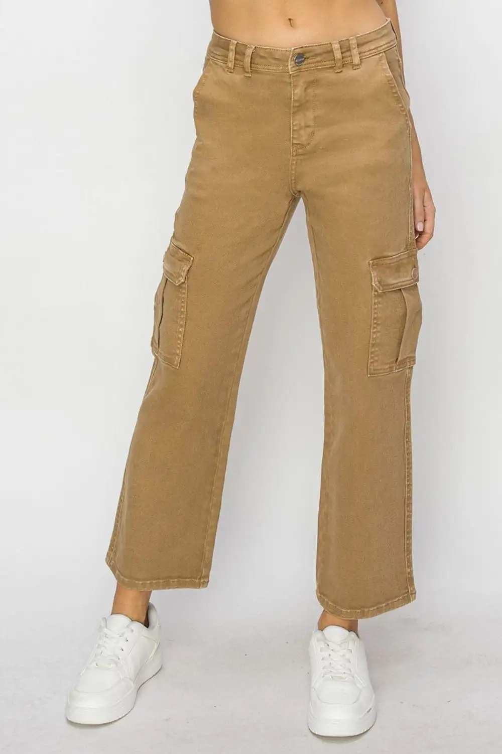 Risen Full Size High Rise Cargo Jeans - Trendsi - Flyclothing LLC