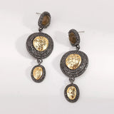 Vintage-Inspired Dangle Earrings with Gold Accents - Trendsi - Flyclothing LLC