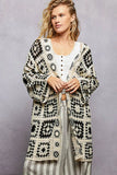 POL Open Front Crochet Cardigan with Granny Square Pattern - Trendsi - Flyclothing LLC