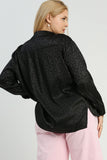 Umgee Full Size Animal Jacquard Print Button Up Long Sleeve Shirt Plus Size - Trendsi