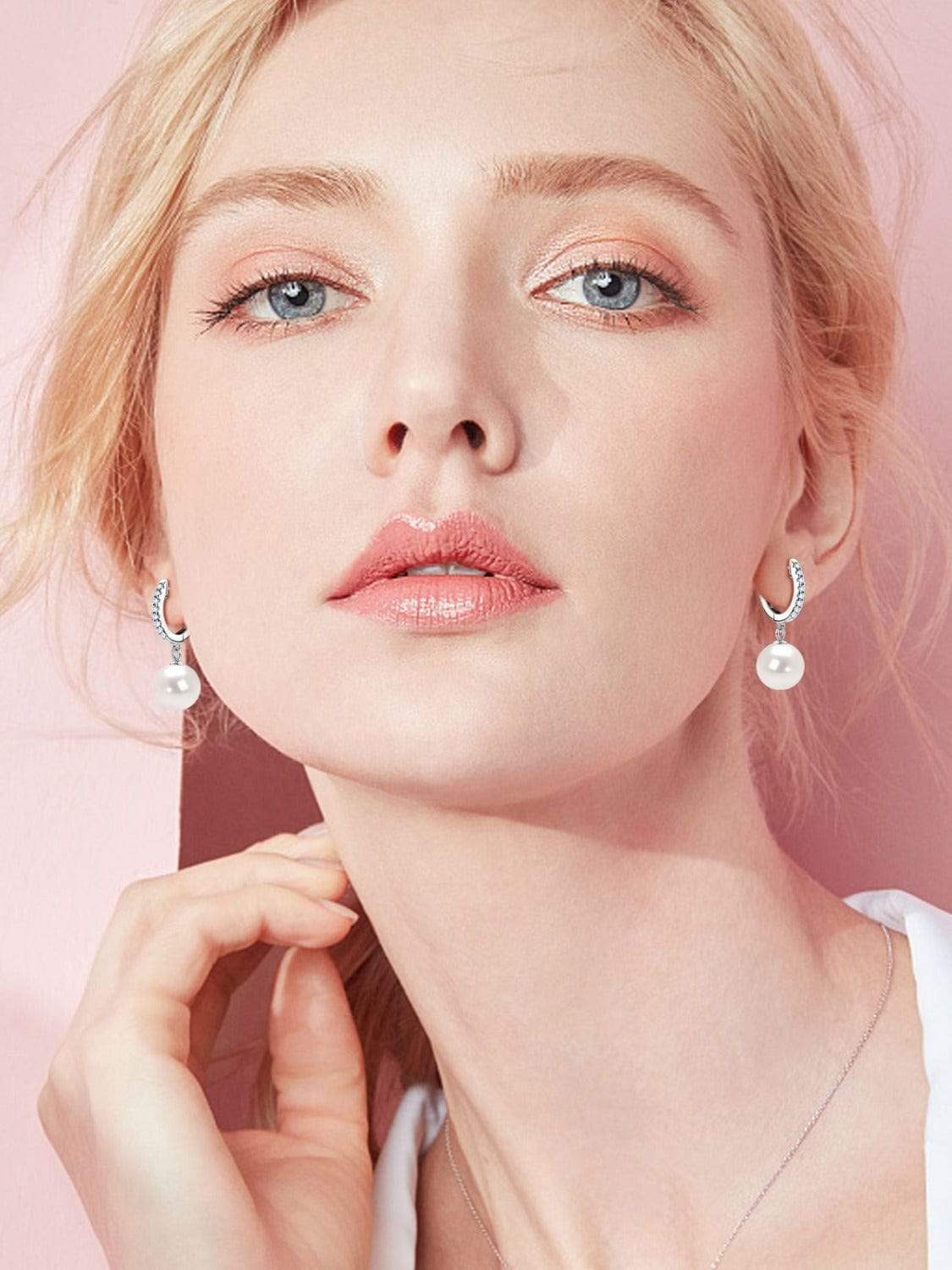 925 Sterling Silver Freshwater Pearl Earrings - Trendsi - Flyclothing LLC