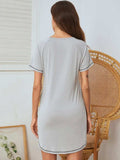 Round Neck Short Sleeve Lounge Dress - Trendsi - Flyclothing LLC
