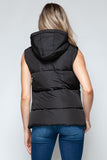 Snobbish Snap and Zip Closure Hooded Vest - Trendsi