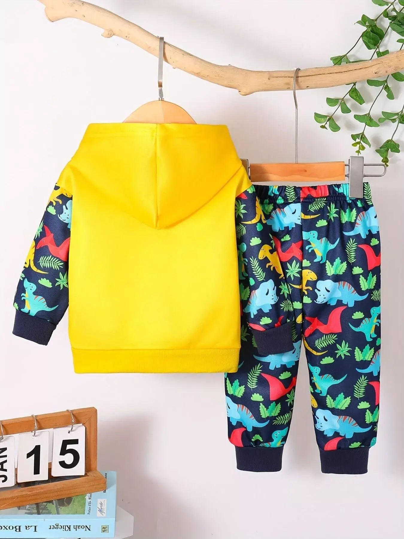 Children's Dinosaur Print Hoodie and Pants Set - Trendsi - Flyclothing LLC