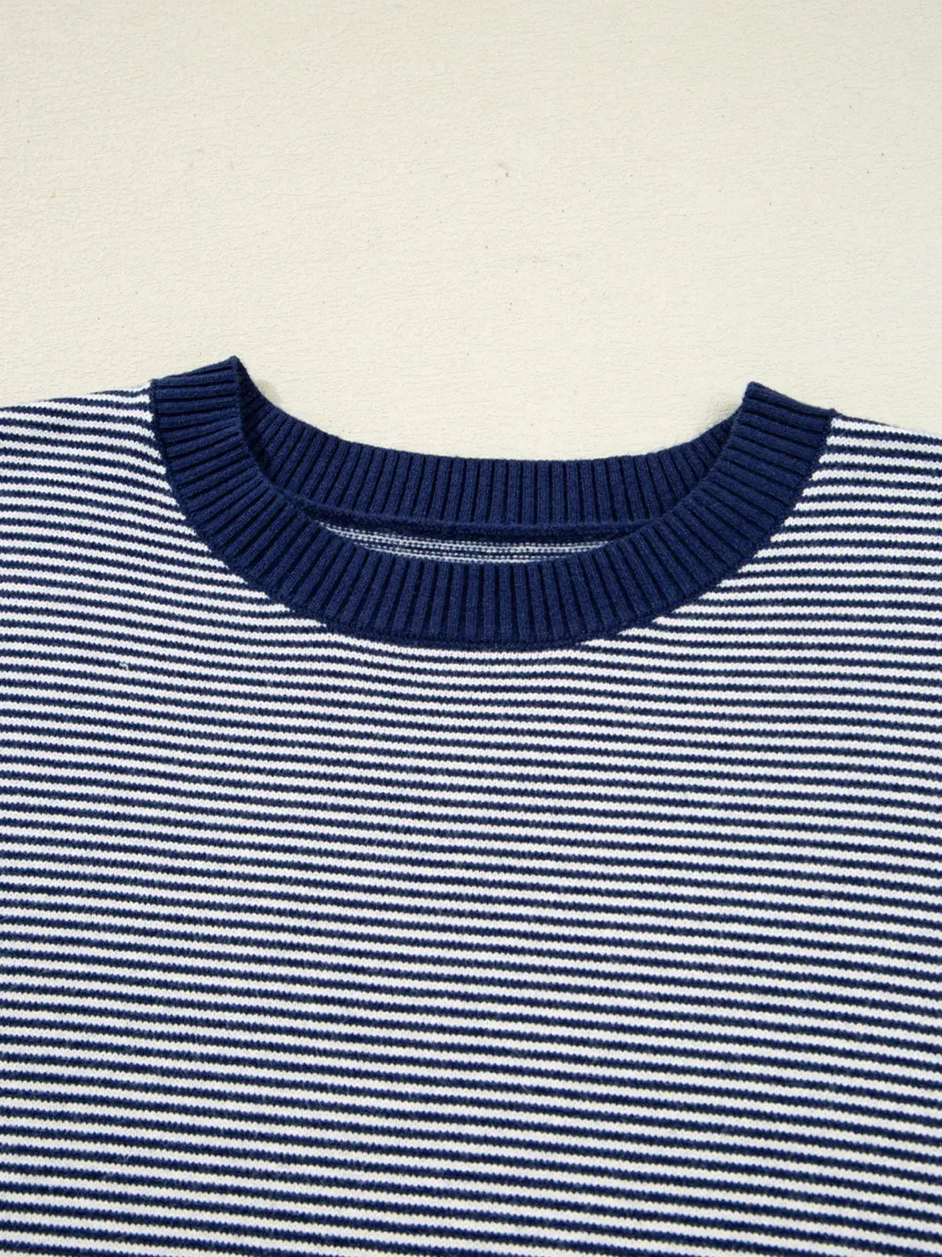 Stripe Dolman Oversize Tunic Sweater - Trendsi - Flyclothing LLC