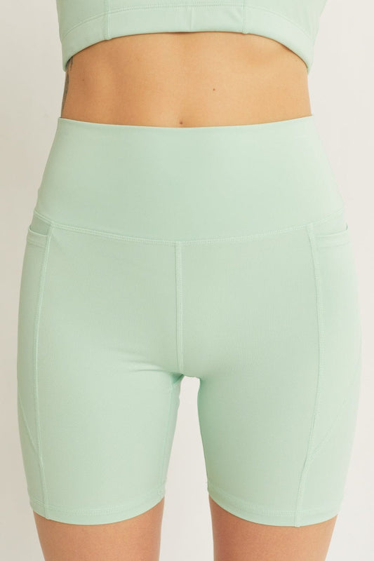 Love Tree High Waist Seam Detail Active Shorts - Trendsi