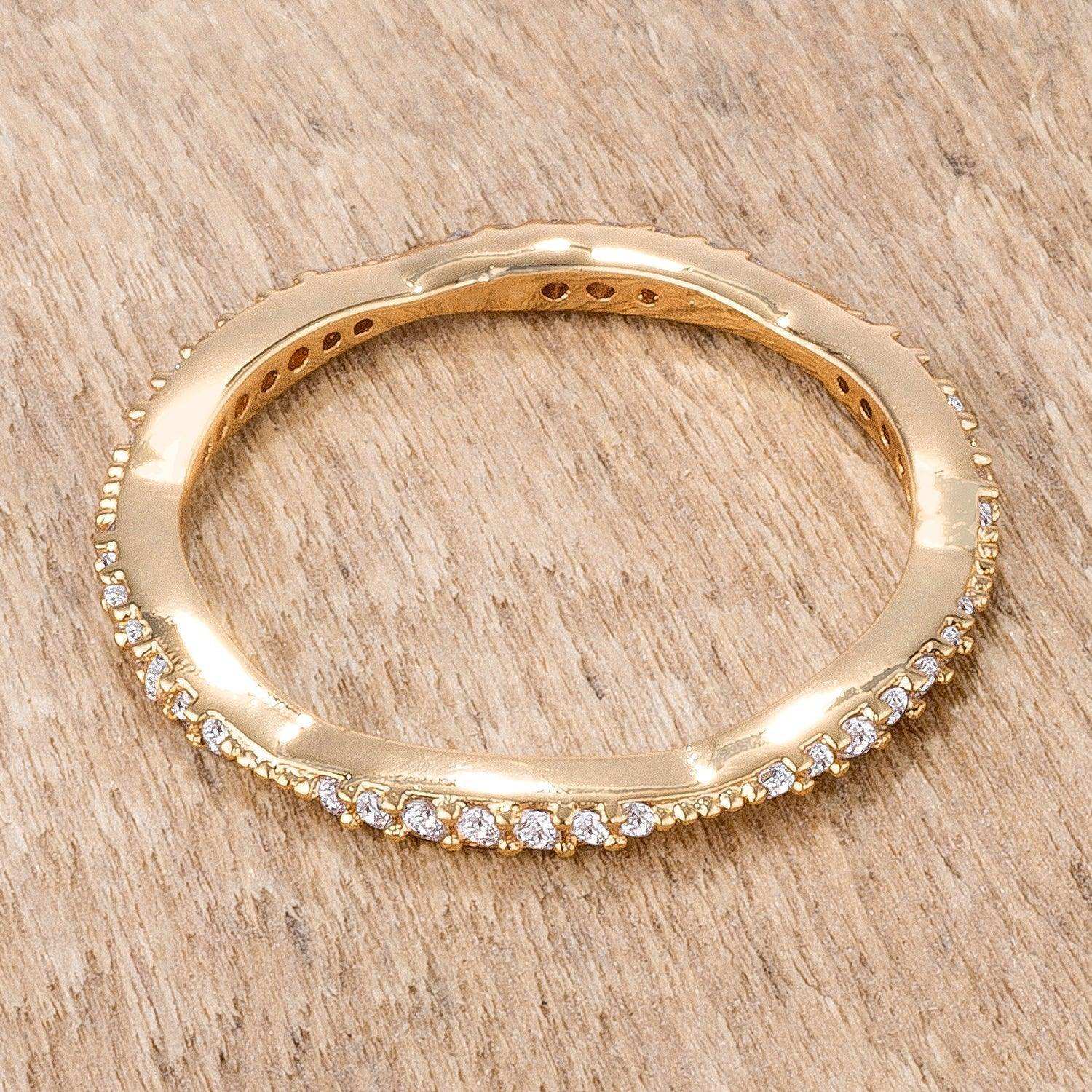 .42Ct Dainty 18k Gold Plated Micro Pave CZ Stackable Eternity Ring - JGI - Flyclothing LLC