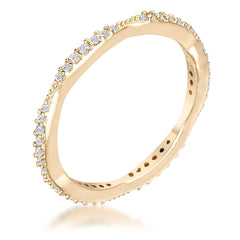 .42Ct Dainty 18k Gold Plated Micro Pave CZ Stackable Eternity Ring - JGI
