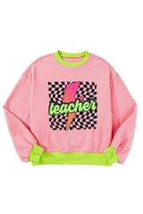 Graphic Round Neck Long Sleeve Sweatshirt - Trendsi - Flyclothing LLC