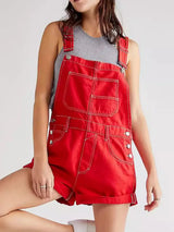 Wide Strap Square Neck Denim Overalls - Trendsi - Flyclothing LLC
