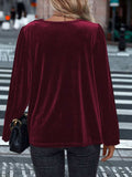 Lovelet Cowl Neck Long Sleeve Blouse - Trendsi - Flyclothing LLC