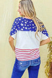 And The Why American Flag Print Tie Knot Front Casual Top - Trendsi - Flyclothing LLC