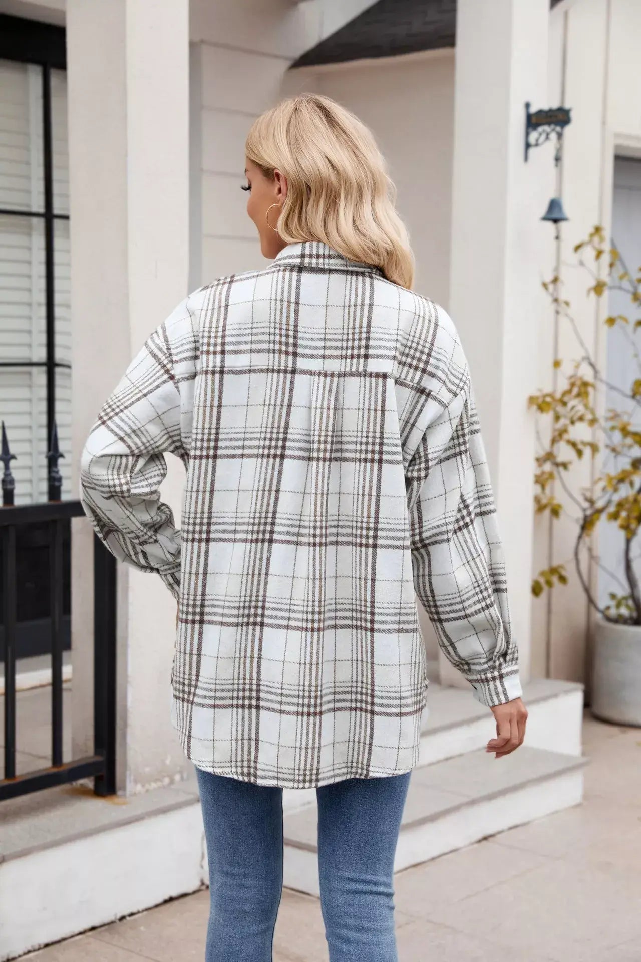 Casual Plaid Long Sleeve Shirt - Trendsi - Flyclothing LLC