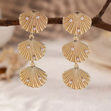 Seashell Dangle Earrings with Pearl Accents - Trendsi - Flyclothing LLC