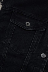 Drawstring Raw Hem Button Up Hooded Denim Jacket - Trendsi - Flyclothing LLC