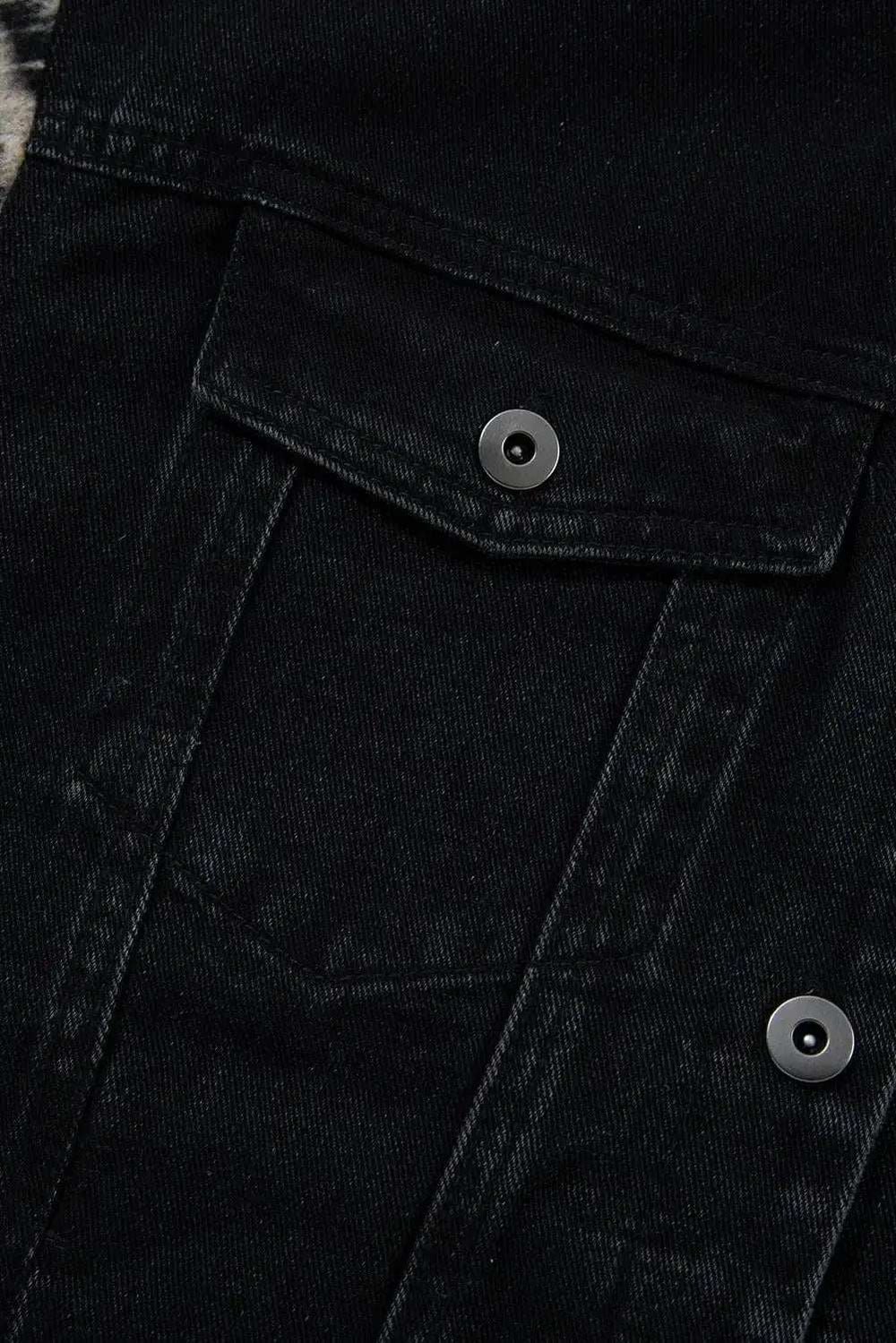 Drawstring Raw Hem Button Up Hooded Denim Jacket - Trendsi - Flyclothing LLC