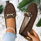 Comfortable Flat Loafers with Decorative Buckle - Trendsi - Flyclothing LLC