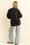 Davi & Dani Stud Star Patch Acid Washed Sweatshirt - Trendsi