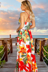 Crisscross Printed Surplice Cami Dress - Trendsi