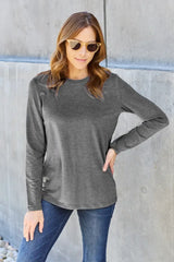 Basic Bae Full Size Round Neck Long Sleeve Top - ShopBasicbae - Flyclothing LLC