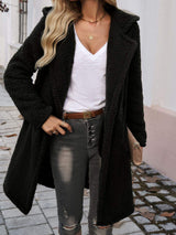 Devine Pocketed Long Sleeve Hooded Teddy Coat - Trendsi - Flyclothing LLC