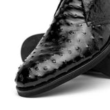 43-594-BLK MARCO Ostrich Quill Chukka Boot, Black - Zelli Italia - Flyclothing LLC
