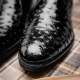 43-594-BLK MARCO Ostrich Quill Chukka Boot, Black - Zelli Italia - Flyclothing LLC