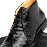 43-594-BLK MARCO Ostrich Quill Chukka Boot, Black - Zelli Italia - Flyclothing LLC