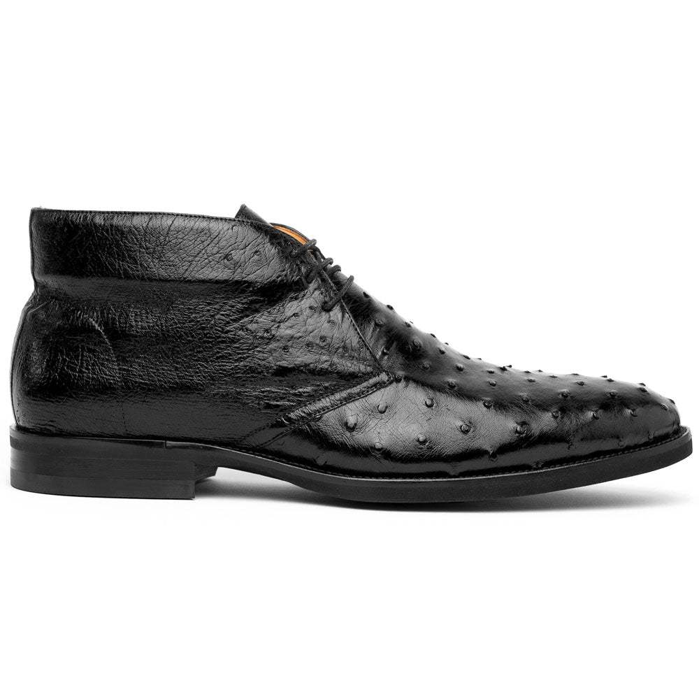 43-594-BLK MARCO Ostrich Quill Chukka Boot, Black - Zelli Italia - Flyclothing LLC