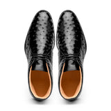 43-594-BLK MARCO Ostrich Quill Chukka Boot, Black - Zelli Italia - Flyclothing LLC