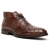 43-594-BRN MARCO Ostrich Quill Chukka Boot, Brown - Zelli Italia - Flyclothing LLC
