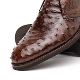 43-594-BRN MARCO Ostrich Quill Chukka Boot, Brown - Zelli Italia - Flyclothing LLC