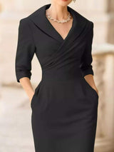 Surplice Long Sleeve Dress - Trendsi - Flyclothing LLC