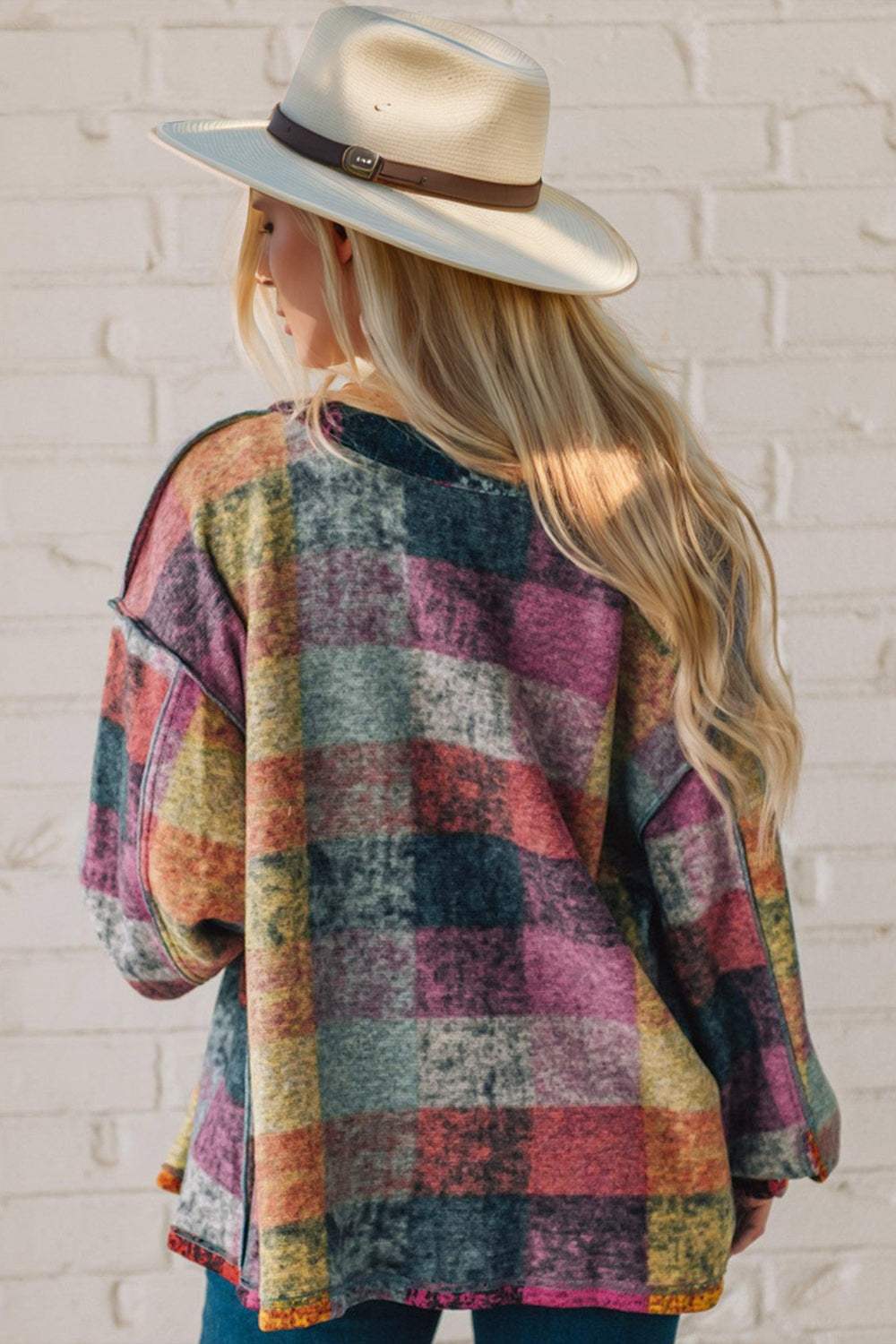 Double Take Full Size Exposed Seam Button Up Shacket - Trendsi - Flyclothing LLC