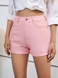 High Waist Denim Shorts - Trendsi - Flyclothing LLC