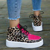 PU Leather Leopard Platform Sneakers - Trendsi - Flyclothing LLC