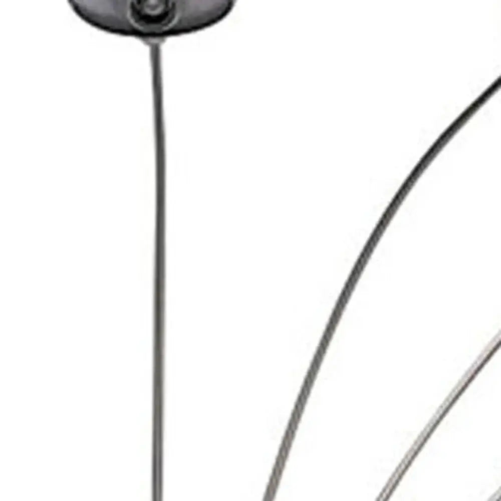 84" Nickel Five Lights Arc Floor Lamp With Nickel Dome Shade - Homeroots - Flyclothing LLC