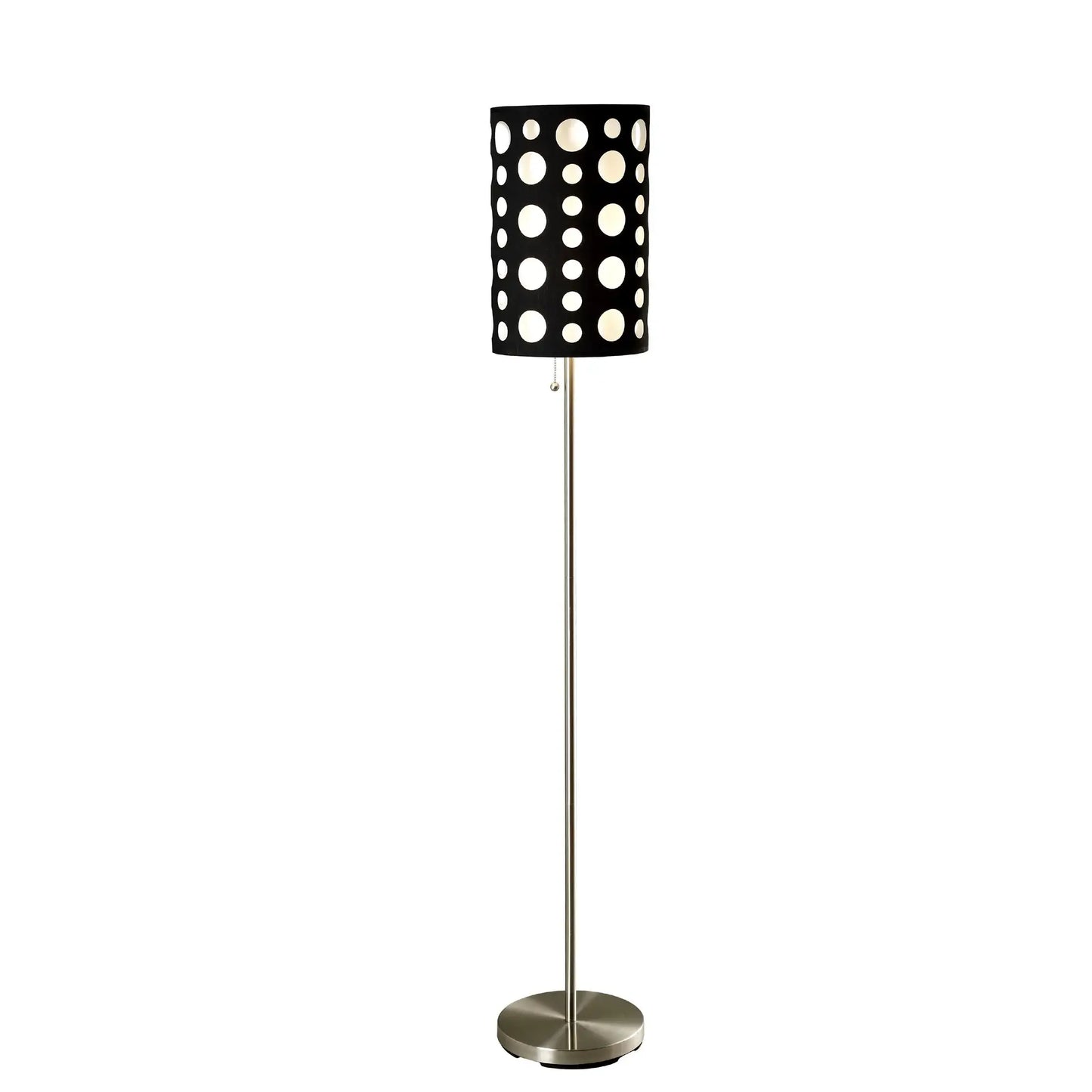 66" Steel Novelty Floor Lamp With Black And White Drum Shade - Homeroots - Flyclothing LLC