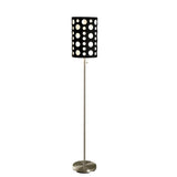 66" Steel Novelty Floor Lamp With Black And White Drum Shade - Homeroots