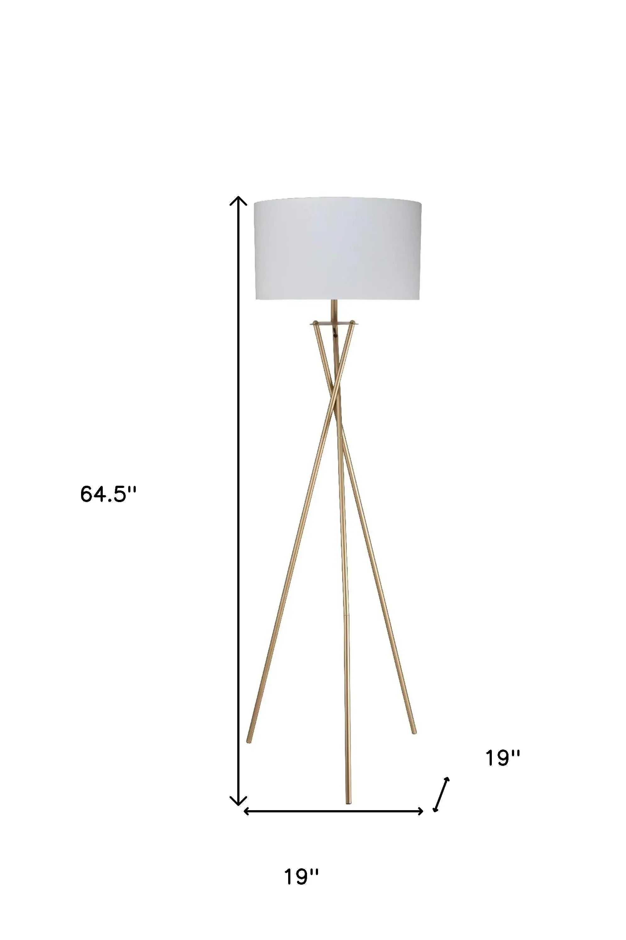 Minimalist Gold Metal Floor Lamp - Homeroots - Flyclothing LLC