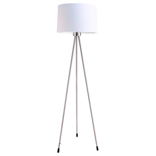 59" White Tripod Floor Lamp With White Drum Shade - Homeroots