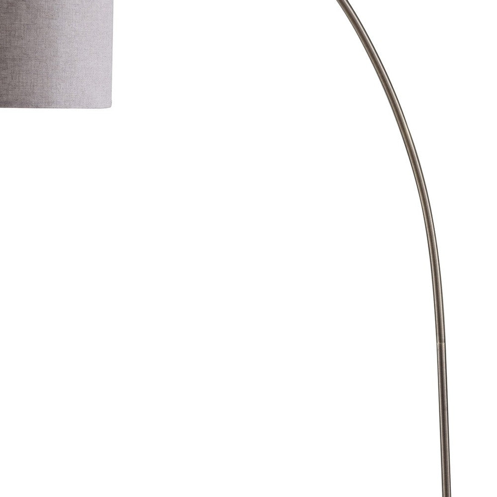 86" Beige And Antique Gold Arched Floor Lamp With Gray Drum Shade - Homeroots - Flyclothing LLC