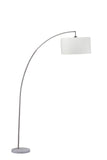 86" White And Silver Arc Floor Lamp With White Drum Shade - Homeroots