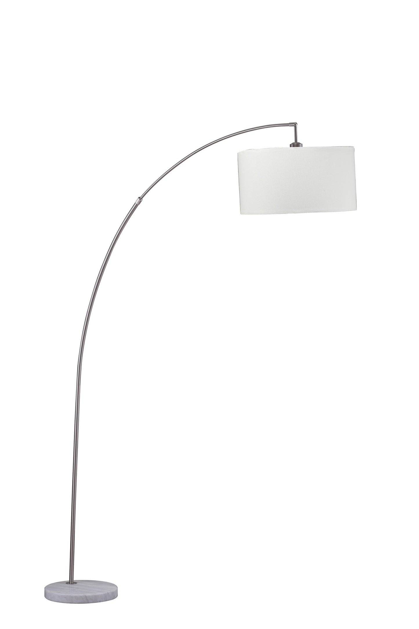 86" White And Silver Arc Floor Lamp With White Drum Shade - Homeroots - Flyclothing LLC